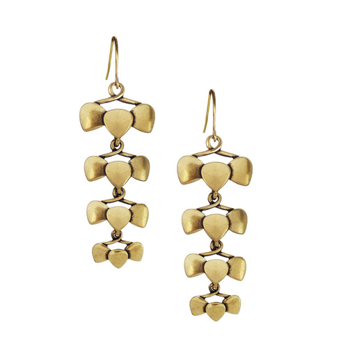 Metal Bow Tie Linear Drop Earrings